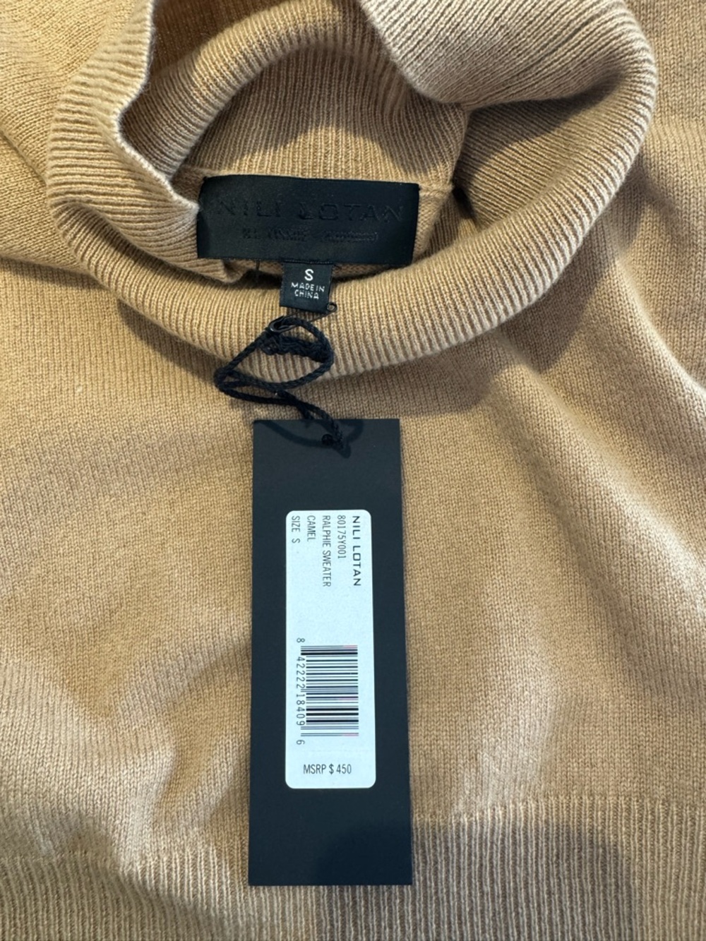 Nili Lotan Camel Ralphie Turtleneck Sweater size small cashmere - Picture 5 of 6